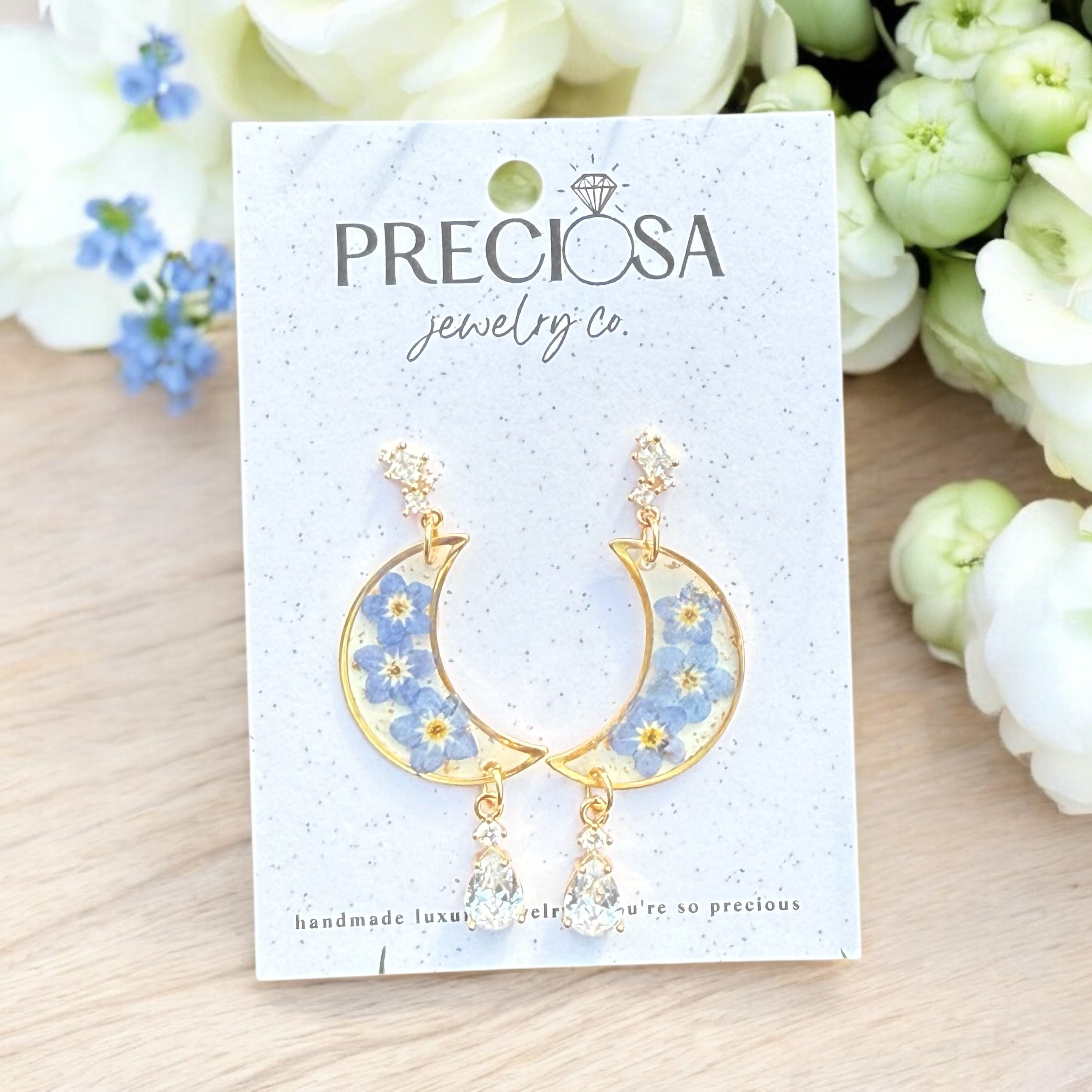 Blue Bloom Drop Earrings