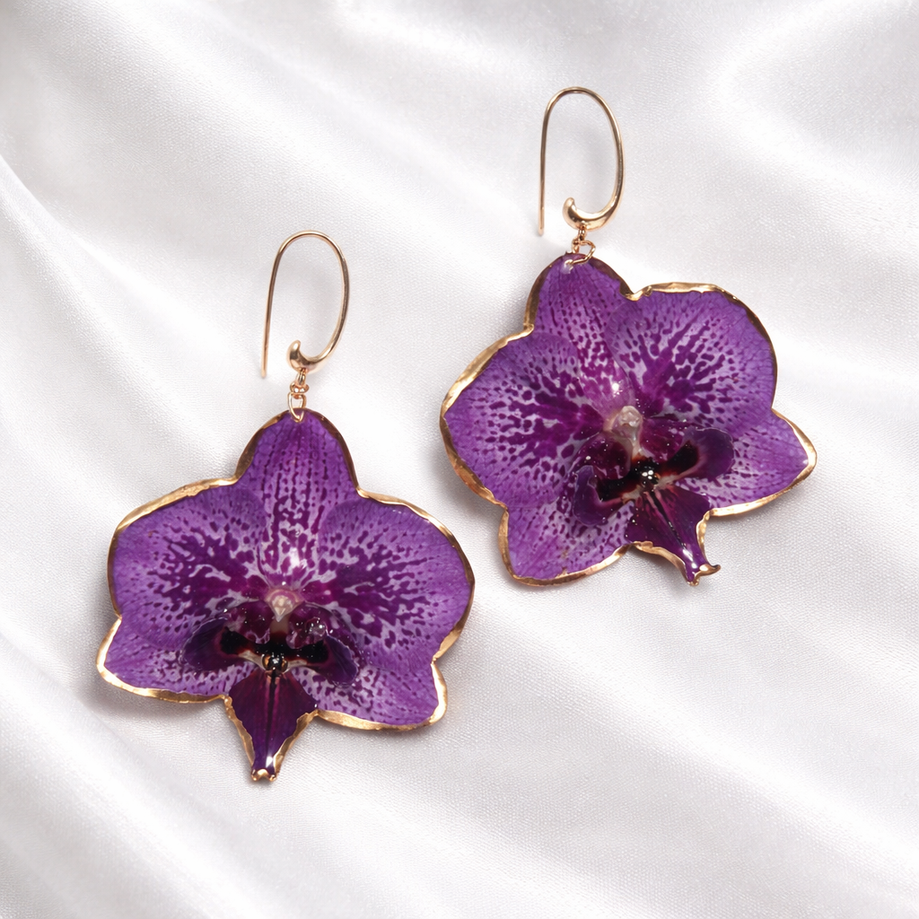 Royal Orchid Heirloom Drop Earrings
