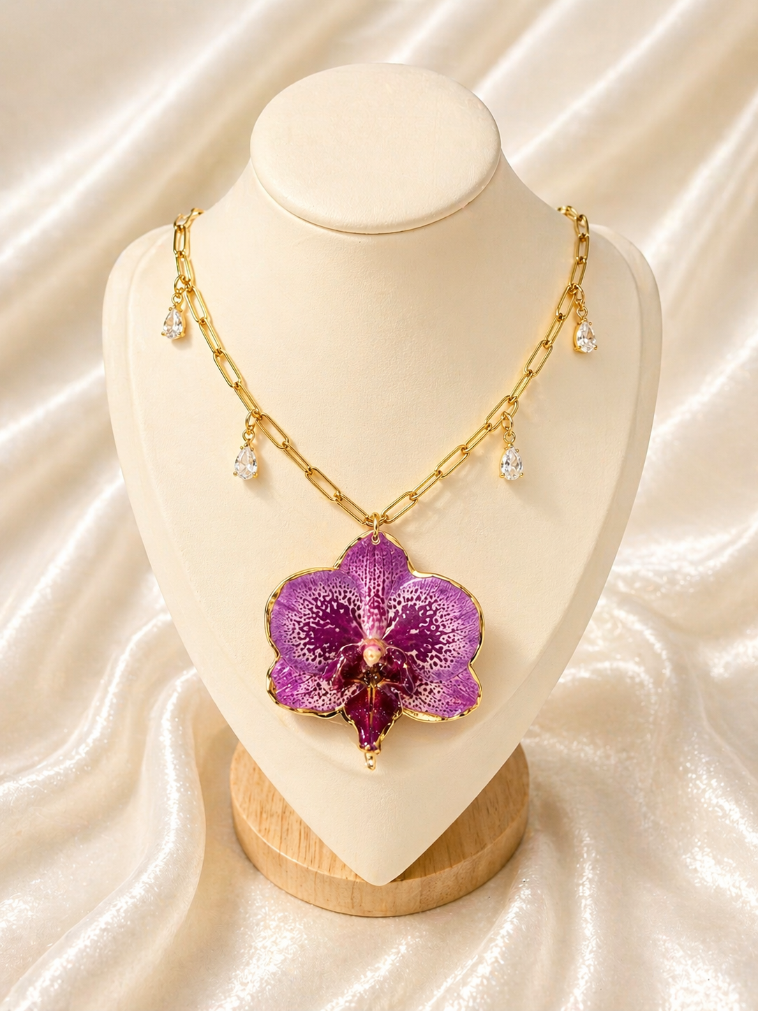 Royal Orchid Charm Necklace