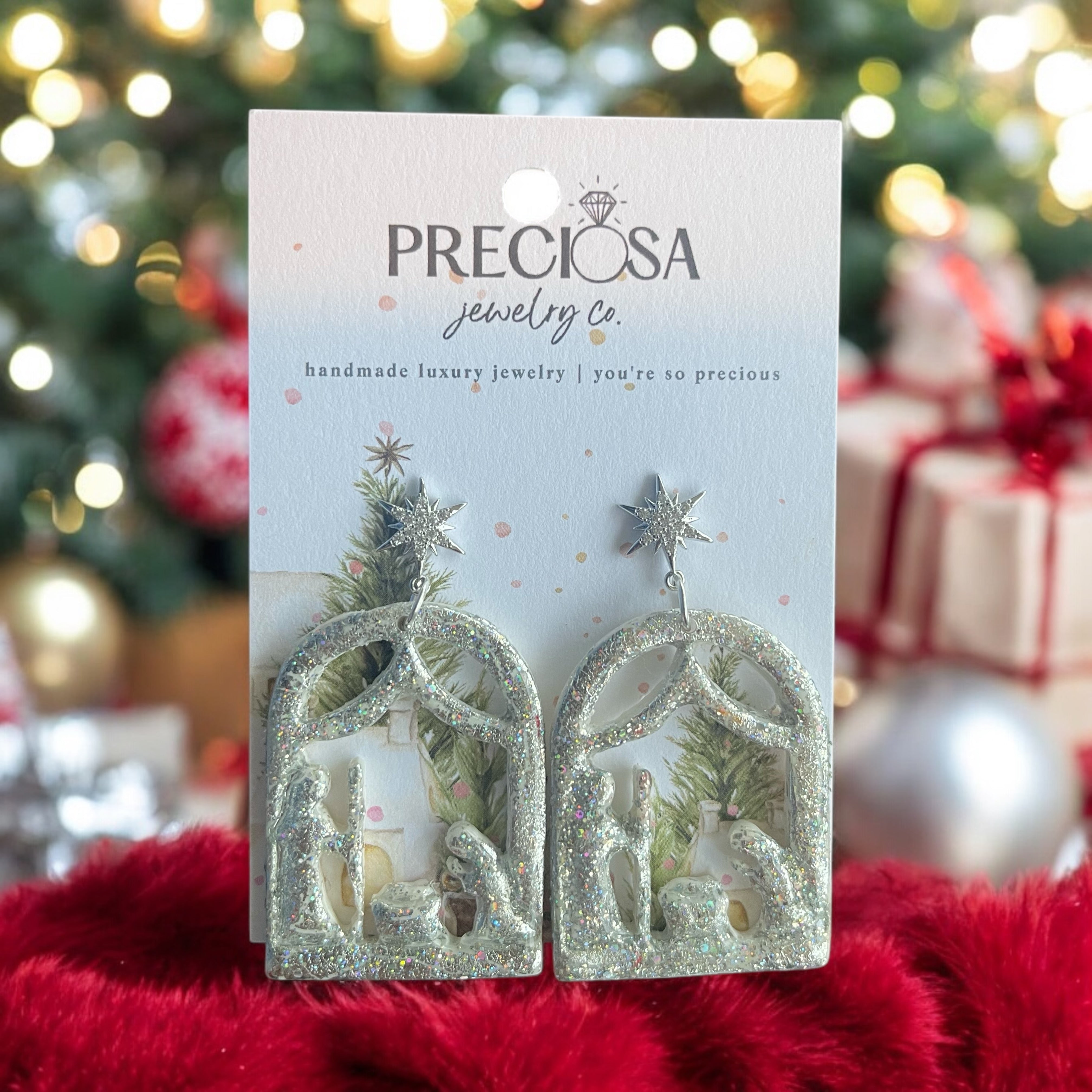 O Holy Night Silver Dangles