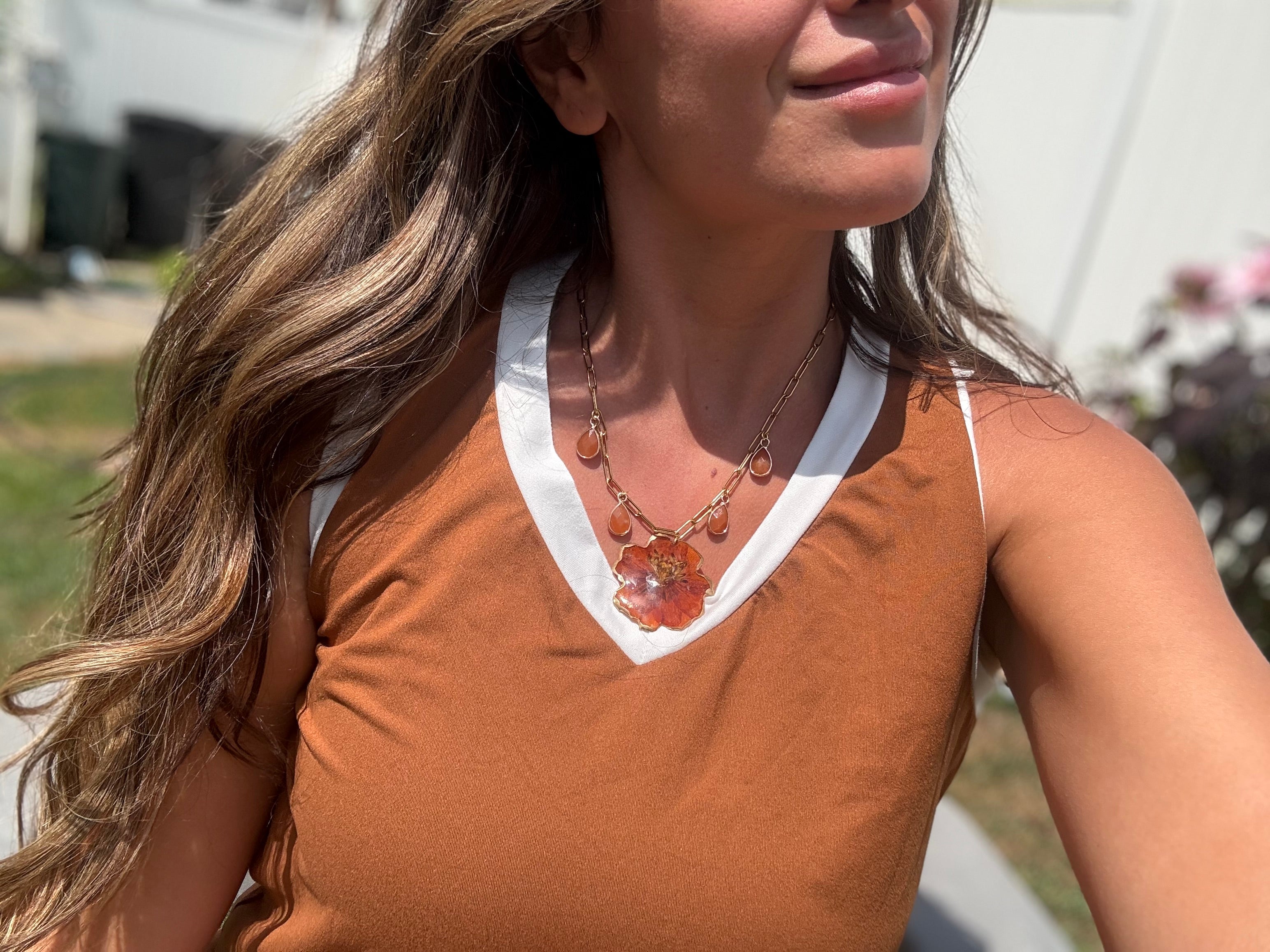 Real Wildflower Charm Necklace