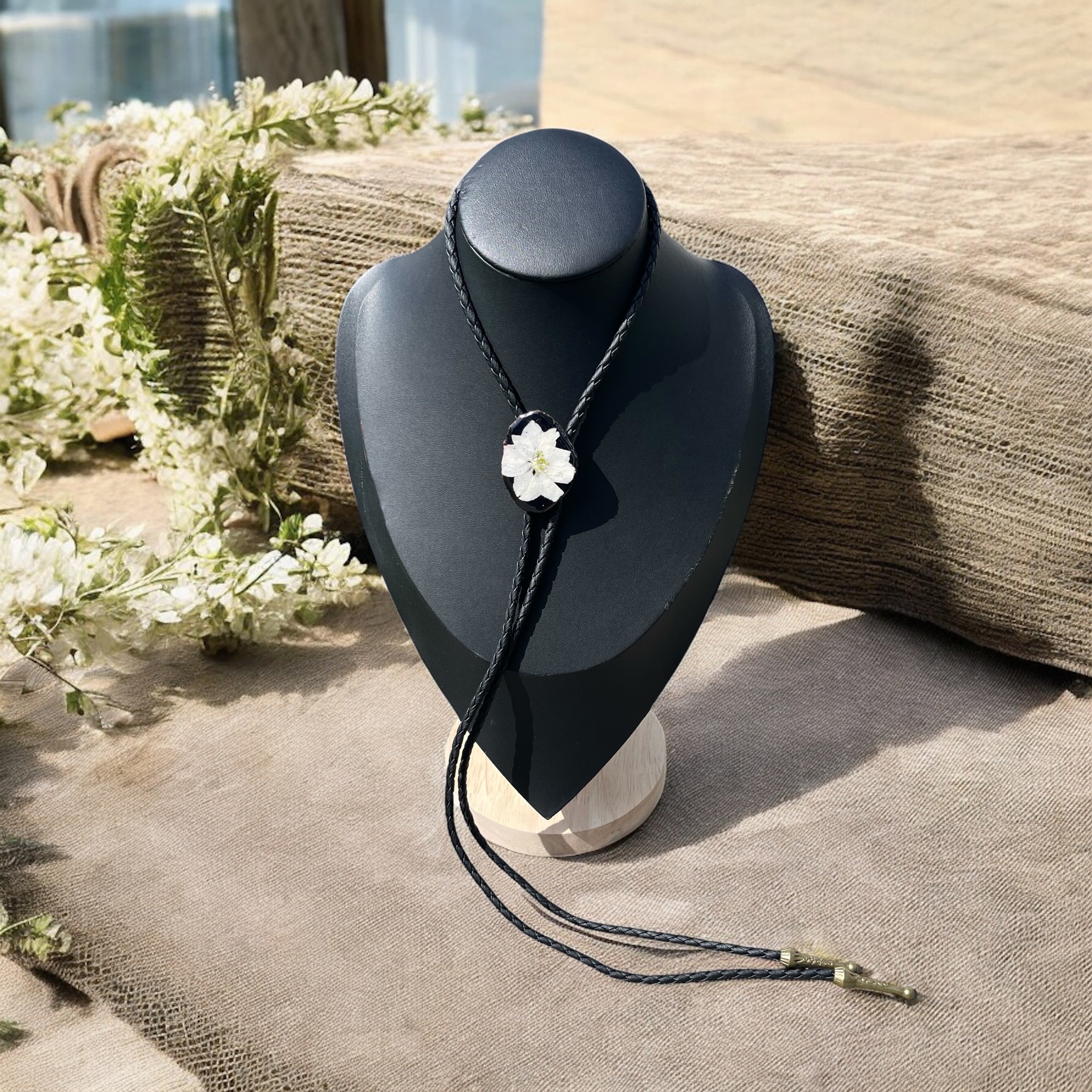 Midnight Blossom Bolo Tie