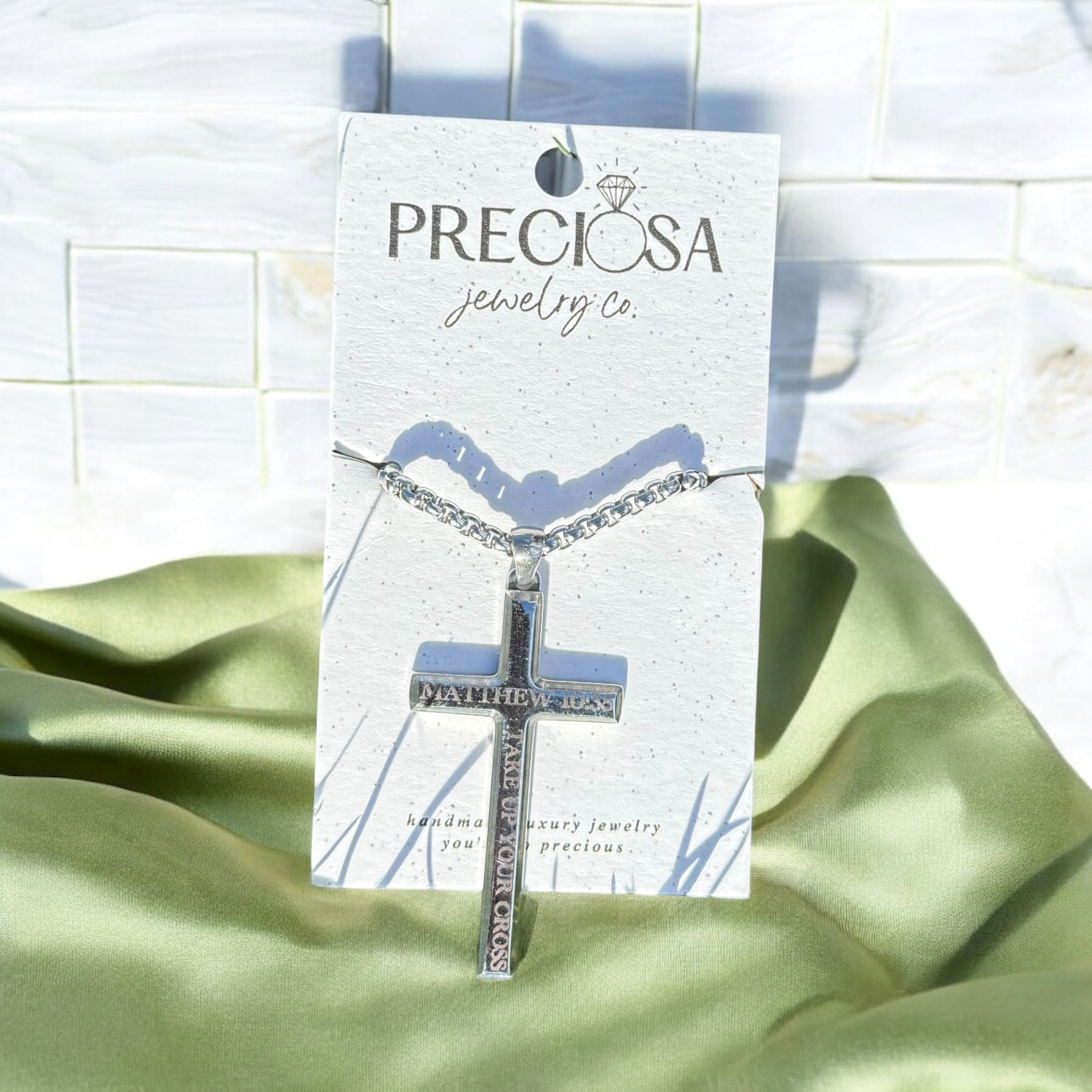 Matthew 10:38 Cross Necklace