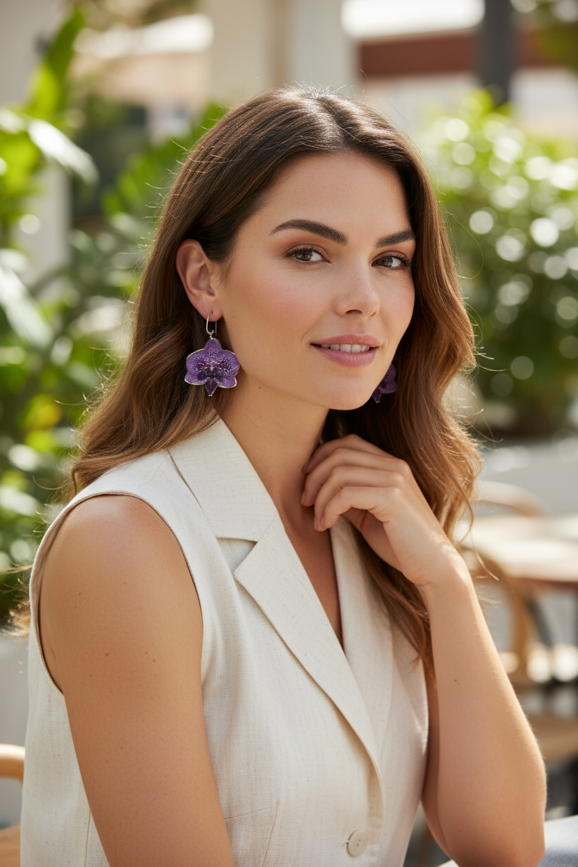 Royal Orchid Heirloom Drop Earrings