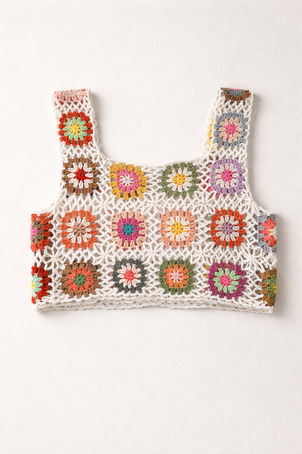 Cotton Sewn & Seed White Crochet Tank - Preciosa Jewelry Co.