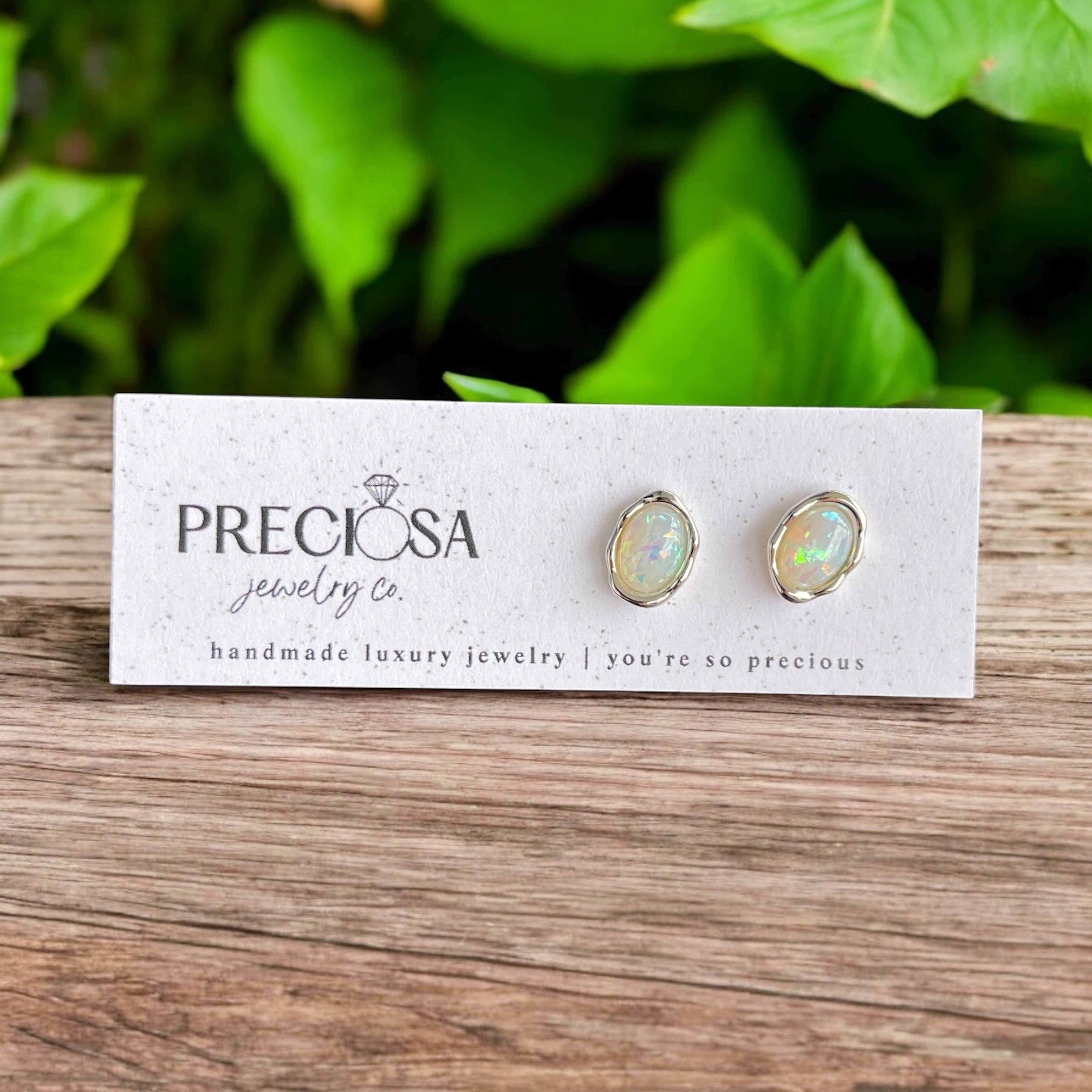 Opal Sterling Silver Posts