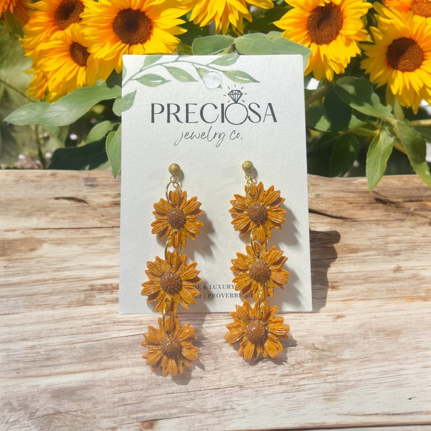 Sunflower Sunshine Souflee Clay Earrings