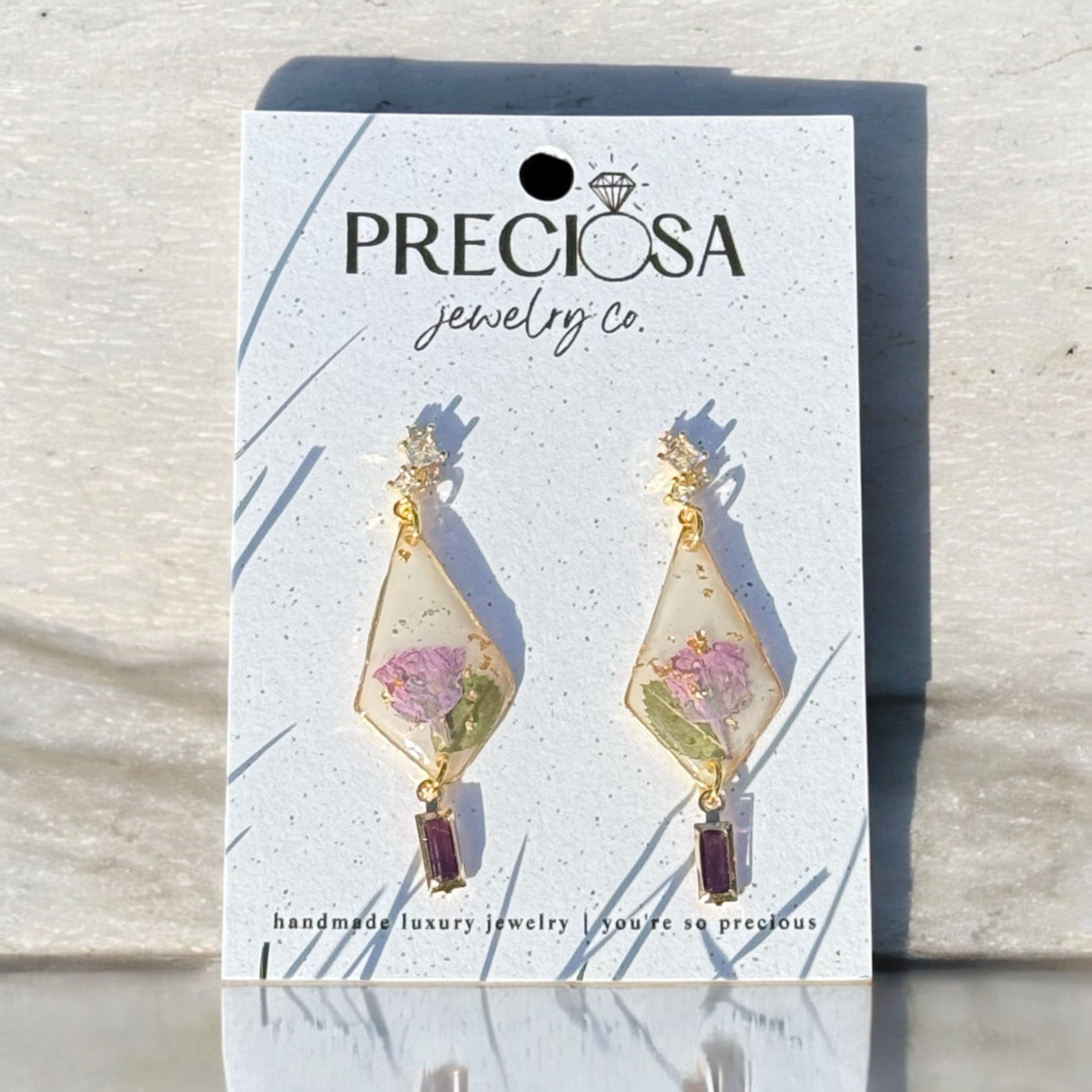 Purple Rose Earrings