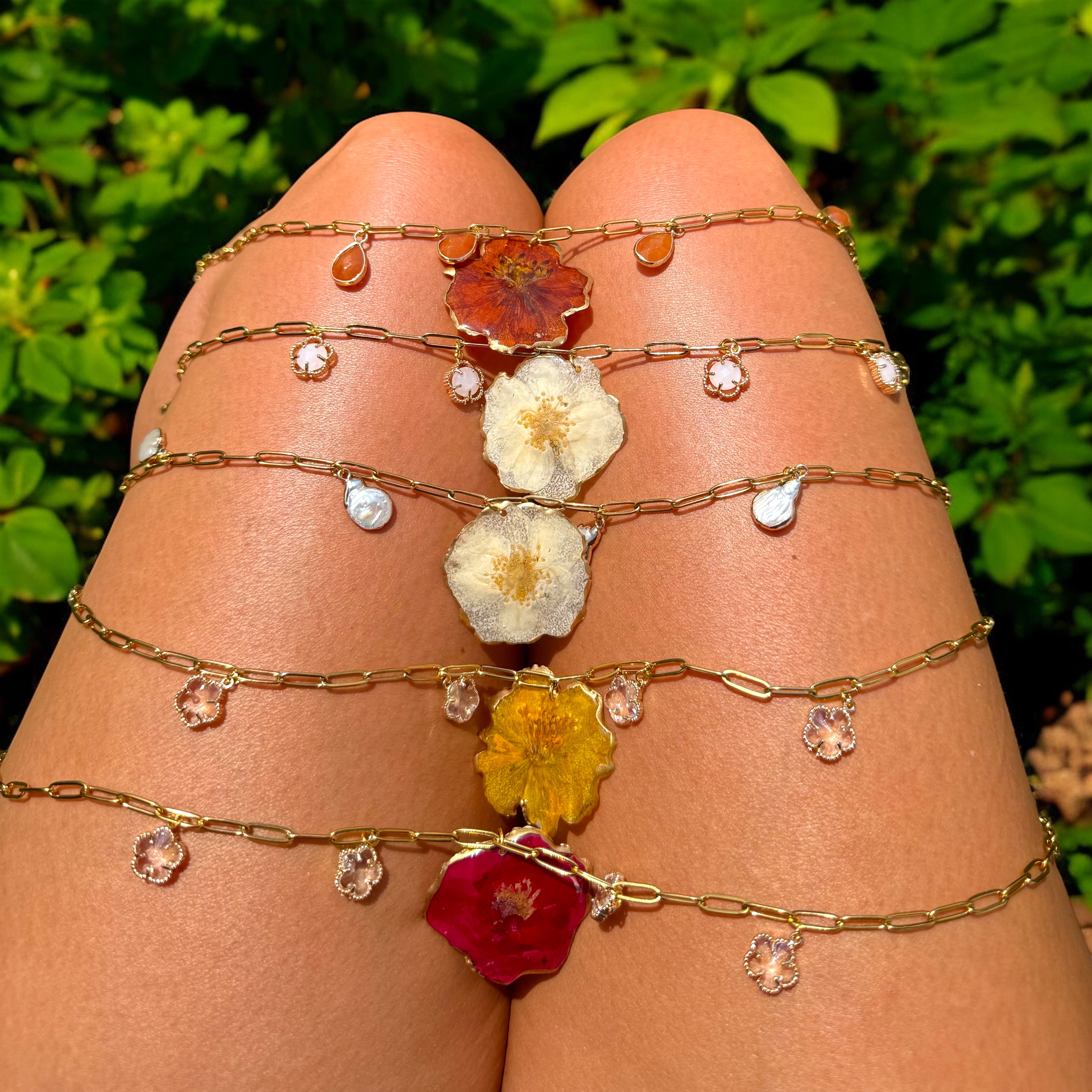 Real Wildflower Charm Necklace