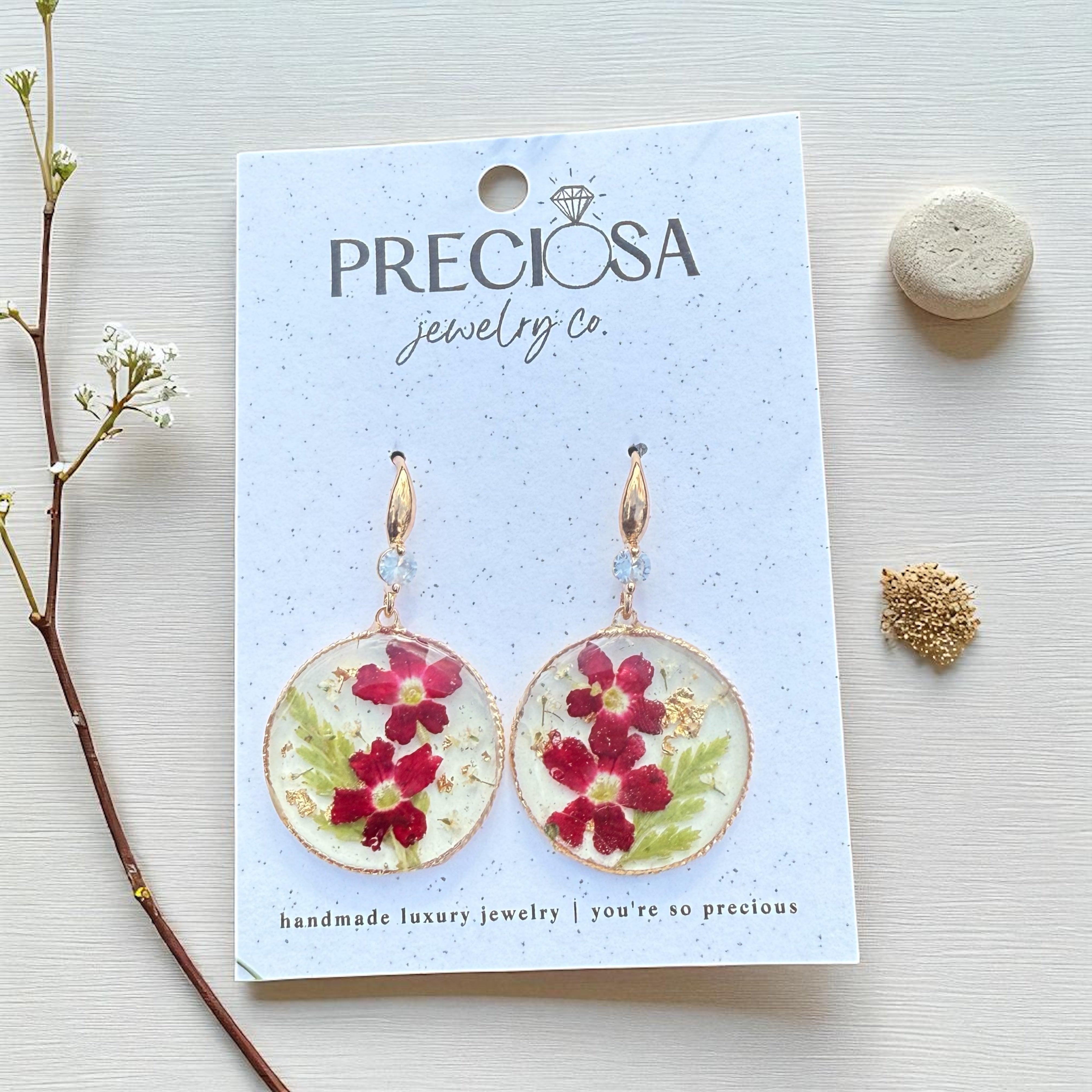 Ruby Petals Earrings