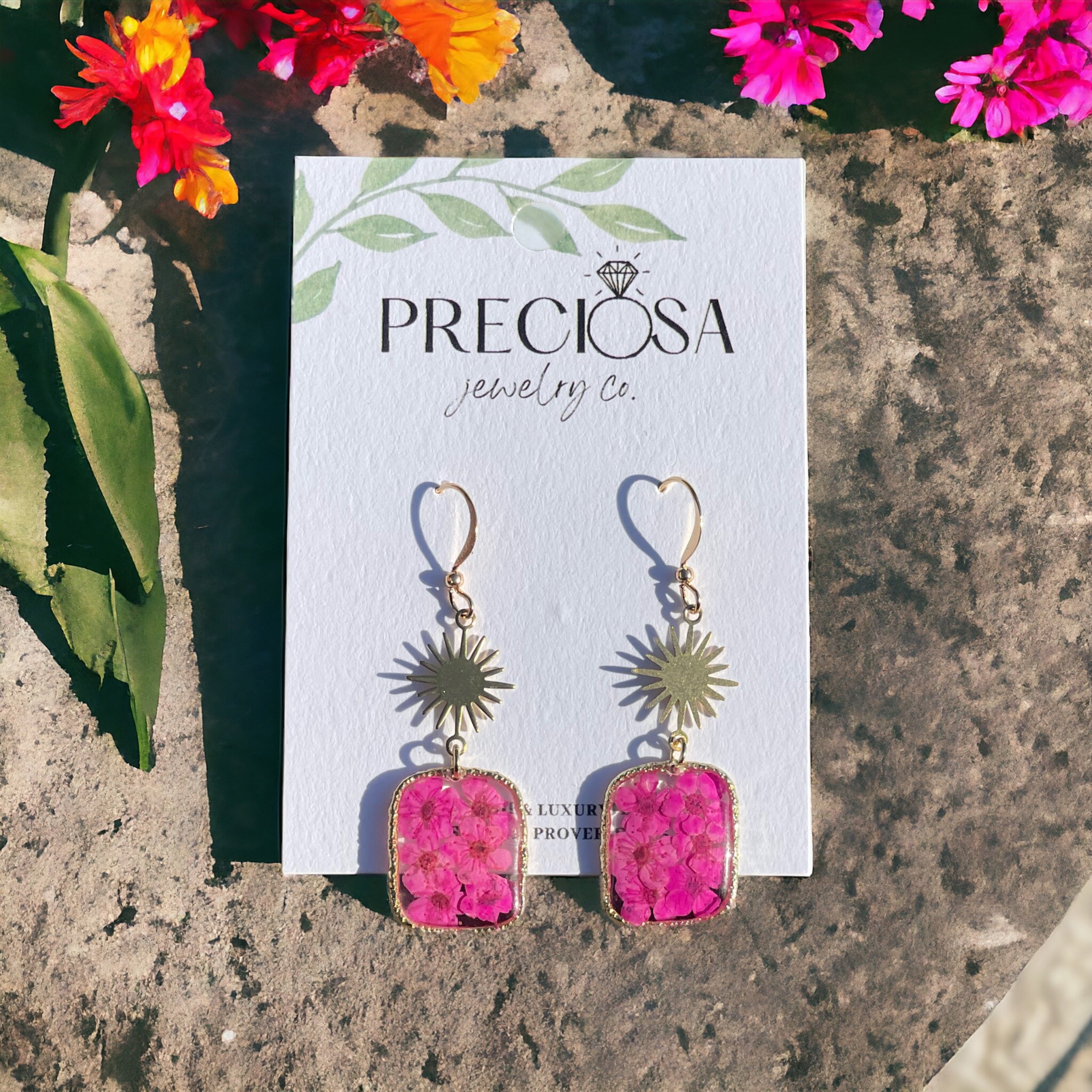 Santa Monica Sun 14K Gold Dangle earrings